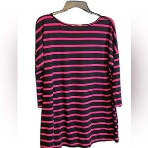 Three Seasons Maternity Striped Purple and Black Tunic Size Large
